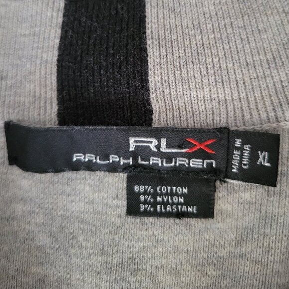 RLX Ralph Lauren Gray Zip Up Sweater with Black Stripe - Picture 2 of 8